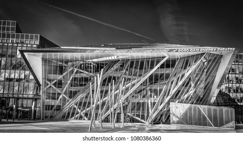 Dublin, Ireland, March 2018, Outside The Bord Gáis Energy Theatre Located In Grand Canal Square