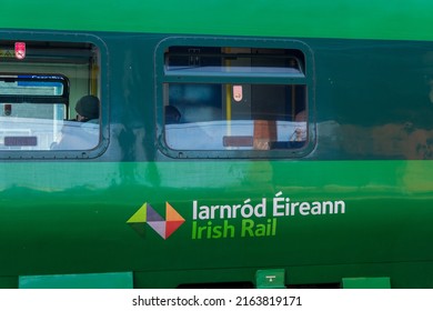 Dublin, Ireland - May 18th 2022: Train Waggon Of Irish Rail (Iarnród Éireann) At Connolly Train Station