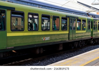 Dublin, Ireland - May 18th 2022: Train Waggon Of Irish Rail (Iarnród Éireann) Dart Train At Connolly Train Station