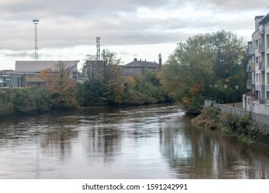 Dublin, Ireland - November 5, 2019: Liffey River Near Heuston Railway Station.