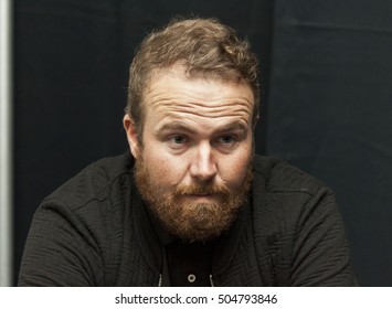 DUBLIN, IRELAND - OCTOBER 2016: Pro Irish Golfer Shane Lowry Speaks To The Media At The One Zero Conference In The RDS, Dublin.