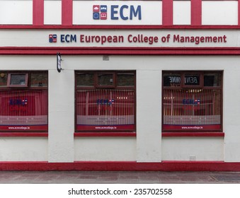 DUBLIN, IRELAND - OCTOBER 3, 2014: The European Colleague Of Management, It Offers Course In English, Business And Management, And Tourism And Hospitality.