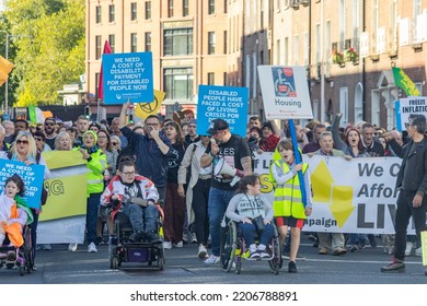 Dublin, Ireland - September 24th 2022

Protesters Gather At The Cost Of Living Coalition March In Dublin With Signs Demanding Payments And Supports For Disabled People