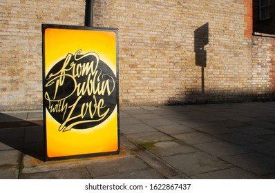 From Dublin With Love hand painted street art on a sunny day in Dublin City Centre, close to Smithfield Square.  - Powered by Shutterstock