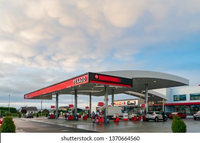 Dublin, OCT 27: Exterior view of a Texaco gas station on OCT 27, 2018 at Dublin, Ireland