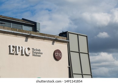 Dublin / Republic Of Ireland - August 2019 : Epic The Irish Emigration Museum Sign At The CHQ Building 