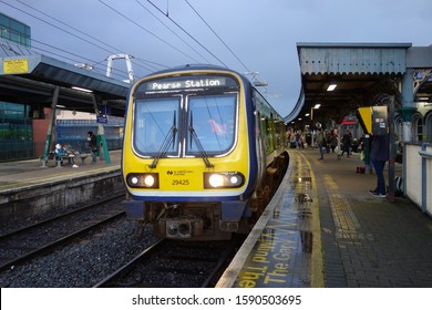 DUBLIN, REPUBLIC OF IRELAND - NOVEMBER 29, 2019: Irish Rail Train At Connolly Railway Station In Dublin, Republic Of Ireland