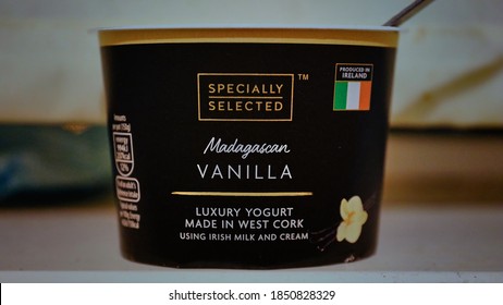 Dublin,Ireland,13.10.2020,Fresh Vanila Yogurt From Aldi ,Irish Product