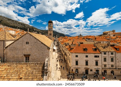 Dubrovnik a city in southern Croatia fronting the Adriatic Sea, Europe. Old city center of famous town Dubrovnik, Croatia. Picturesque view on Dubrovnik old town (medieval Ragusa) and Dalmatian Coast. - Powered by Shutterstock