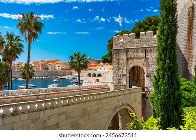 Dubrovnik a city in southern Croatia fronting the Adriatic Sea, Europe. Old city center of famous town Dubrovnik, Croatia. Picturesque view on Dubrovnik old town (medieval Ragusa) and Dalmatian Coast. - Powered by Shutterstock