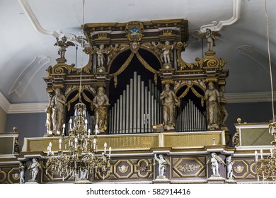 DUBROVNIK, CROATIA - SEPTEMBER 8, 2016: It Is Fragment Organ In The Church Of The Franciscan Order Of Friars Minor.