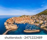 Dubrovnik old ancient sea town. Summer travel in Croatia, Europe