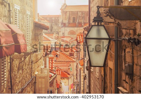 Similar – Image, Stock Photo Passage to the old town, Glückstadt