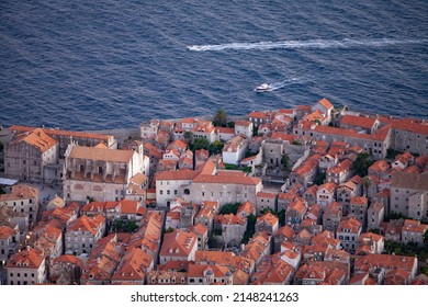 Dubrovnik Seaside Town In Croatia Shot From Above