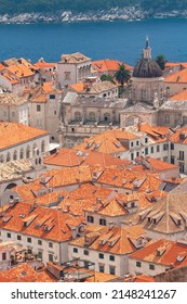 Dubrovnik Seaside Town In Croatia Shot From Above