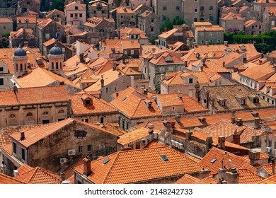 Dubrovnik Seaside Town In Croatia Shot From Above