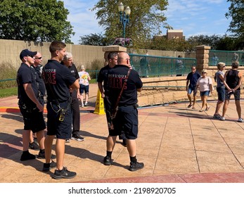 DUBUQUE, IOWA, September 8, 2022–Photo Of Fire EMS On Duty At Festival In Port Of Dubuque.