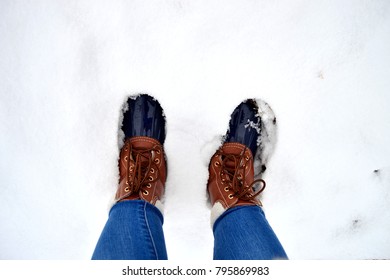 Duck Bean Boots In The Snow