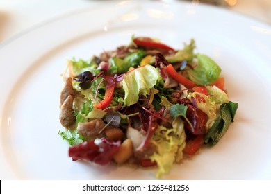 Duck Confit Salad With Pepper And Coriander Sauce