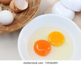 Duck egg yolk and hen egg yolk