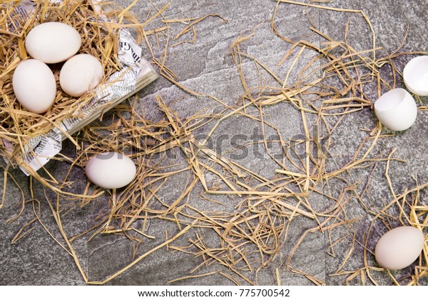 Duck Eggs Crates Straw Stock Photo Edit Now 775700542