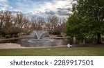 Duck Pond at the University of New Mexico grounds in Albuquerque. It was built in the late 1970