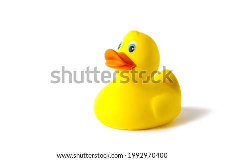 duckling children's toy on a white background