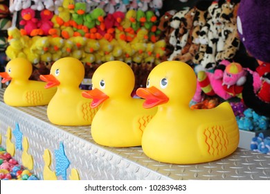 Ducks At A Carnival Game