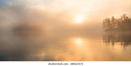 Ducks at lake Bled on a mystic and foggy morning - Powered by Shutterstock