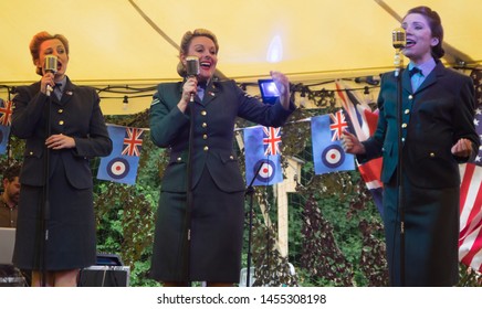 DUDLEY, BRITAIN, 13 JULY 2019: The D-Day Darlings Performing At The Black Country Living Museum.