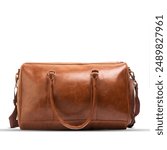 duffel bag travel case leather holdall valise fashion modern carry handle
