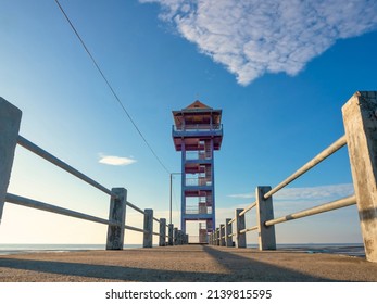 Dugongs Observation Tower or Aquatic animal observation tower is located at the end of Leekpai Bridge on Koh Libong Island, Trang, Thailand - Shutterstock ID 2139815595