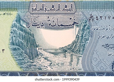 Dukan Dam On The Little Zab River From Iraqi Money