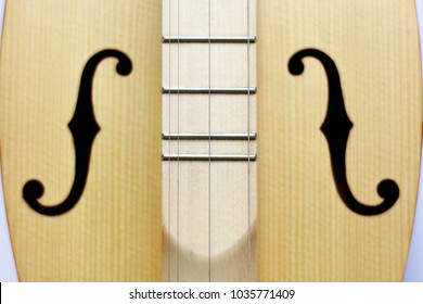 dulcimer, folk instrument close-up. background