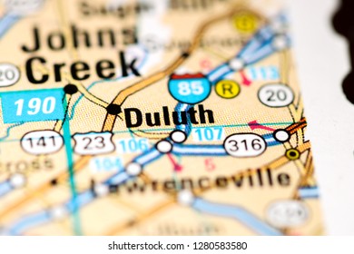 Duluth. Georgia. USA On A Map