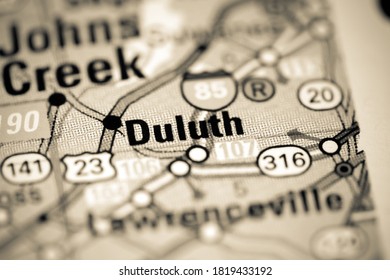 Duluth. Georgia. USA On A Map