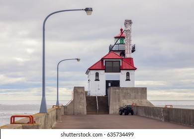 Duluth Harbor South Breakwater Outer Lighthouse. Duluth, Minnesota, USA.