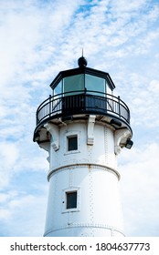 Duluth Minnesota Lighthouse with blue sky and clouds