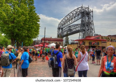 Duluth, Minnesota/ USA -6/17/2017: Grandma's Marathon Is An Annual Marathon Held In Duluth, Minnesota That Starts In Two Harbors And Runs Along The North Shore Of Lake Superior