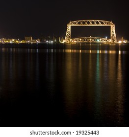 Duluth, Mn Lift Bridge At Night