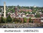 Duluth is a Seaport City in the U.S. State of Minnesota and is the County Seat of Saint Louis County. Duluth Cityscape Photo in Summer.