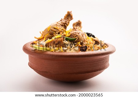 Dum Handi chicken Biryani is prepared in an earthen or clay pot called Haandi. Popular Indian non vegetarian food