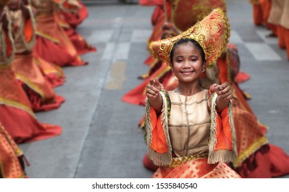 Dumaguete City, Negros Oriental, Philippines - October 18,2019: Buglasan Festival Street Dance Competition.  The biggest festival of Dumaguete City where in other provinces come also to celebrate.