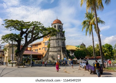 Dumaguete, Philippines - 13 December 2017: Campanario de Dumaguete Dumaguete belfry. Bell tower in the center of Dumaguete city - Negros Oriental