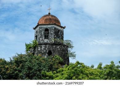 Dumaguete, Philippines - June 2022: Dumaguete Belfry in the Church of Santa Catalina de Alejandria in Dumaguete on June 17, 2022 in Negros Oriental, Philippines.