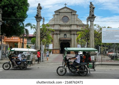 Dumaguete, Philippines - June 2022: Views of the Church of Santa Catalina de Alejandria in Dumaguete on June 17, 2022 in Negros Oriental, Philippines.