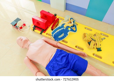 Dummy And Stretcher In Training Cpr Medical Emergency Refresher