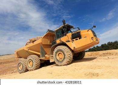 dumper in action in a quarry