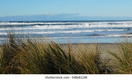 Dune Grass And Surf