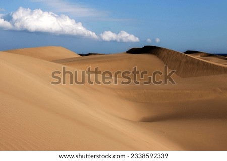 Dune landscape, dunes of Maspalomas, Dunas de Maspalomas, cloud formation, nature reserve, Gran Canaria, Canary Islands, Spain